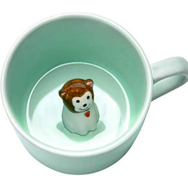 3D Coffee Mug Cute Animal Inside Ceramic Hand Painted Milk Tea Cup 